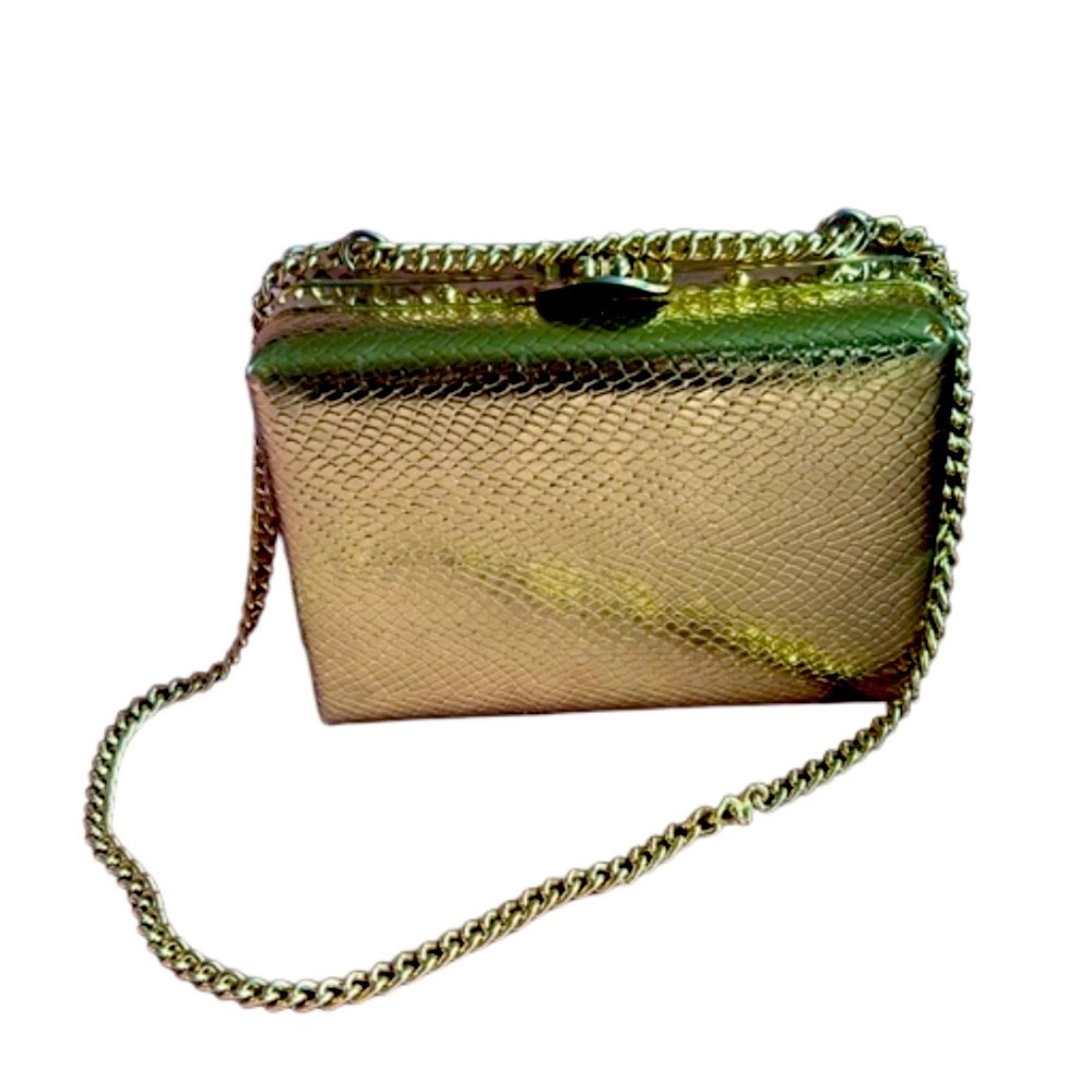 Vintage 1960’s lady Dior look-alike silk lined gold handbag. Pristine condition